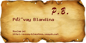 Pávay Blandina névjegykártya